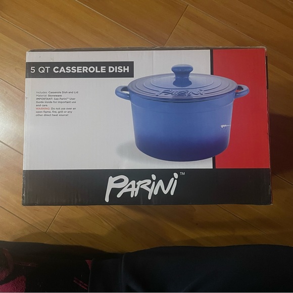 PARINI 5 Quart Stoneware Casserole Dish - NIB Blue Ombré - Picture 3 of 5